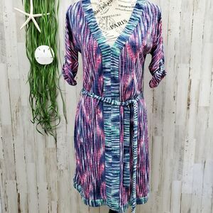 BCBGMaxAzria Faux Wrap Dress Multicolored Size XS